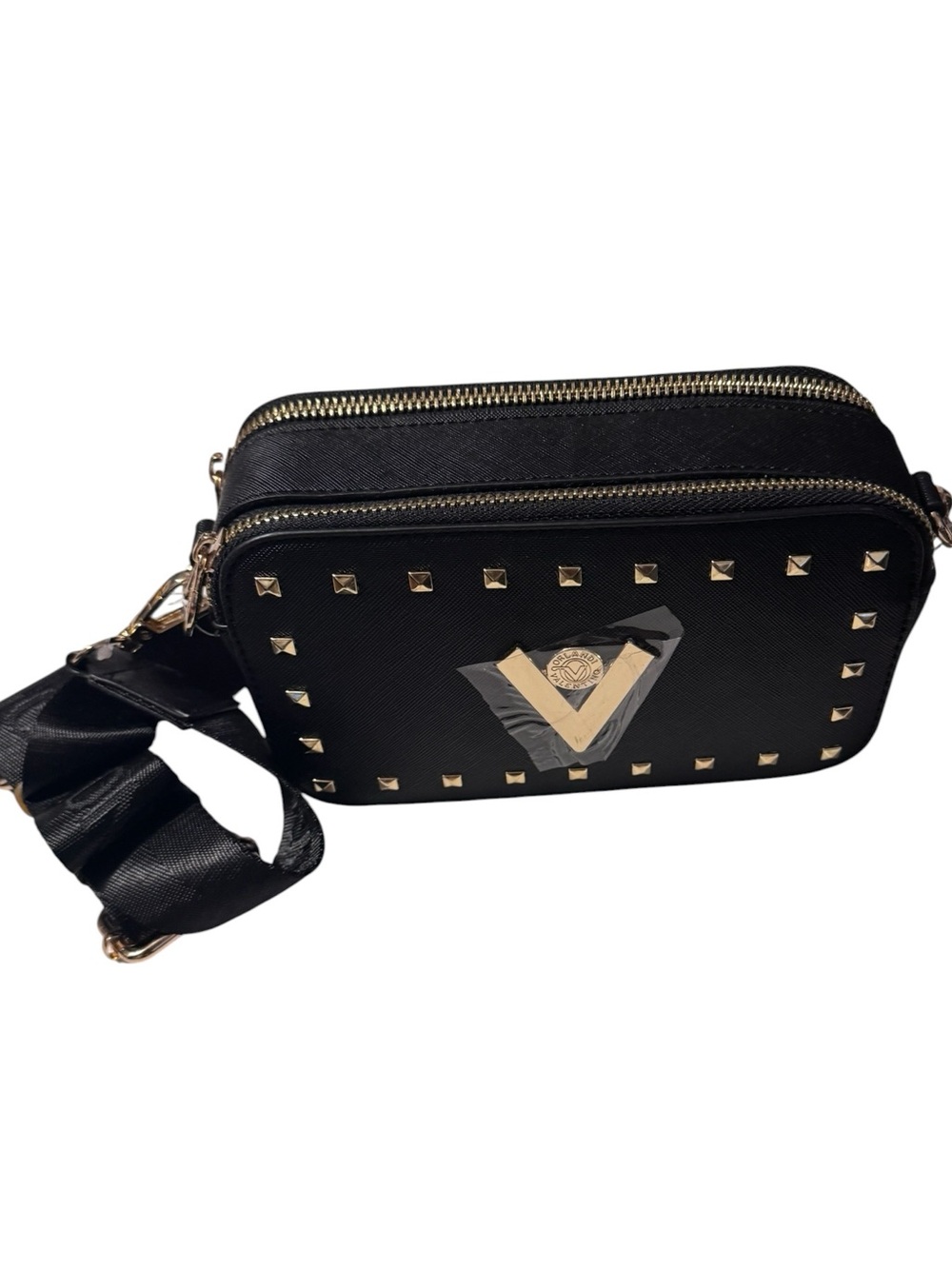 NWT ($159 MSRP) Valentino Orlandi Black Gold studded Crossbody